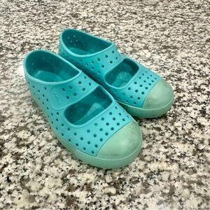 Native Juniper Bling Aqua Sandals Kids 9 Blue White